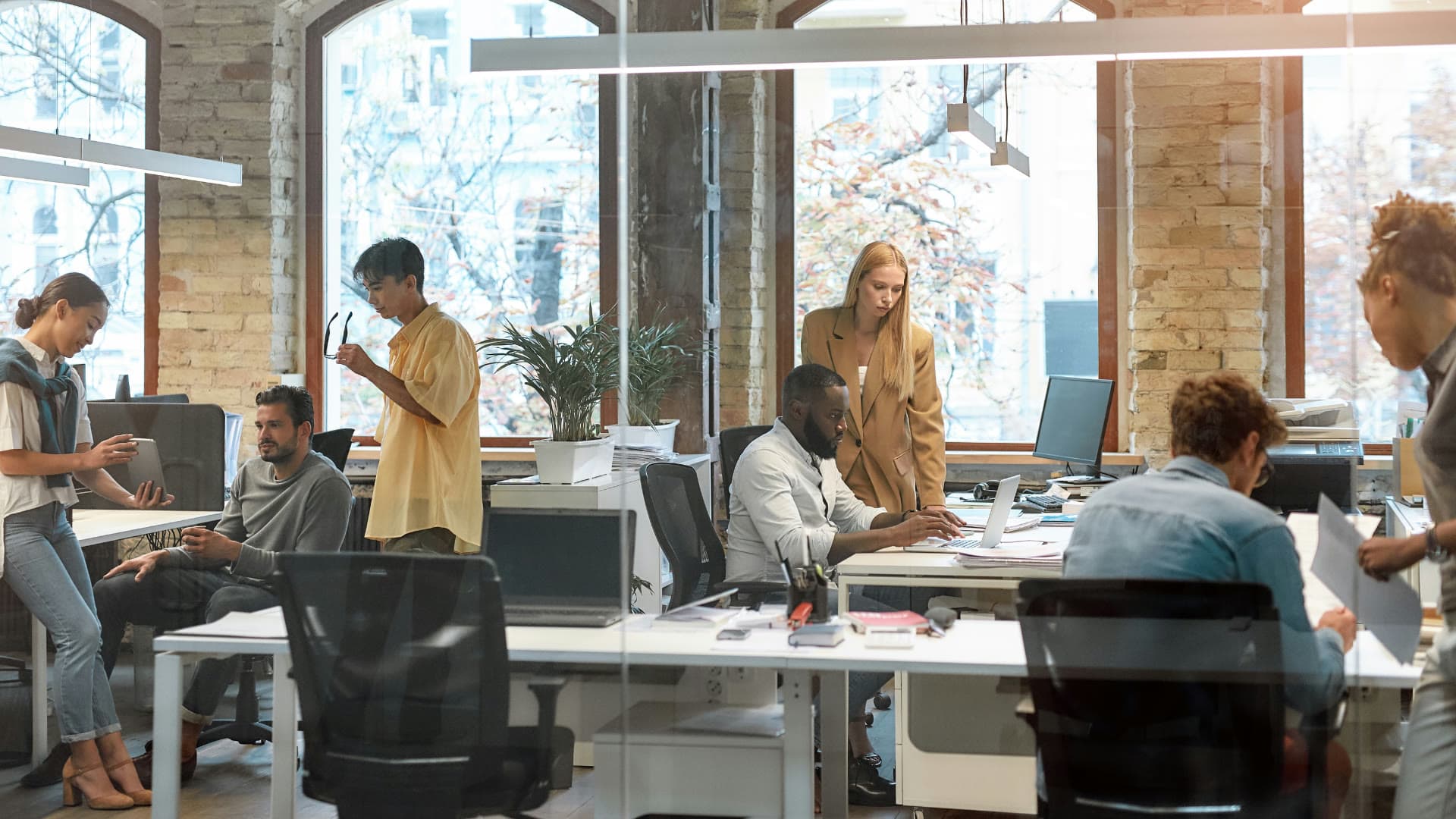The sales team at work